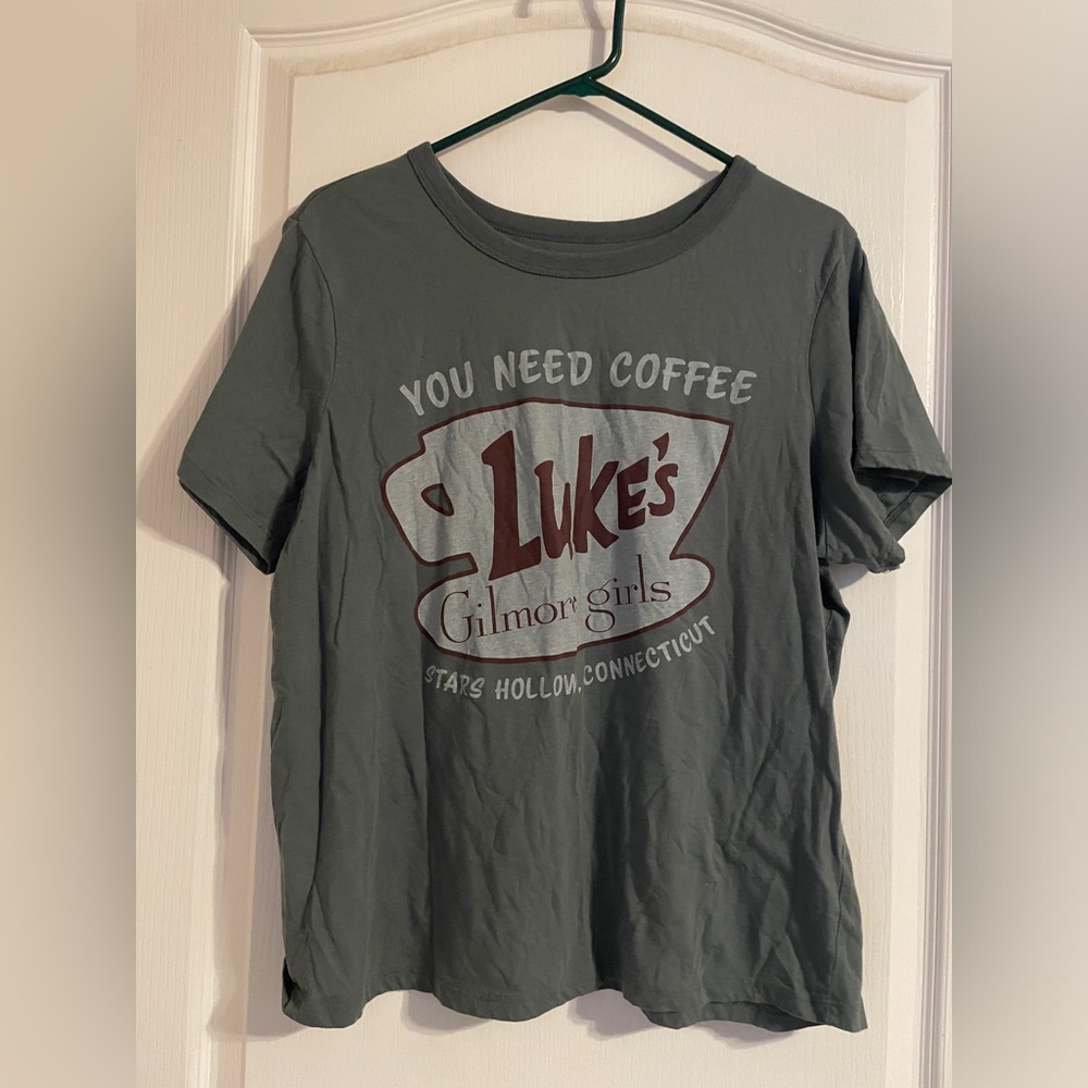 Gilmore Girls Luke's Gray Short Sleeve Tee‎ XXL Casual Basic Relax TV Show